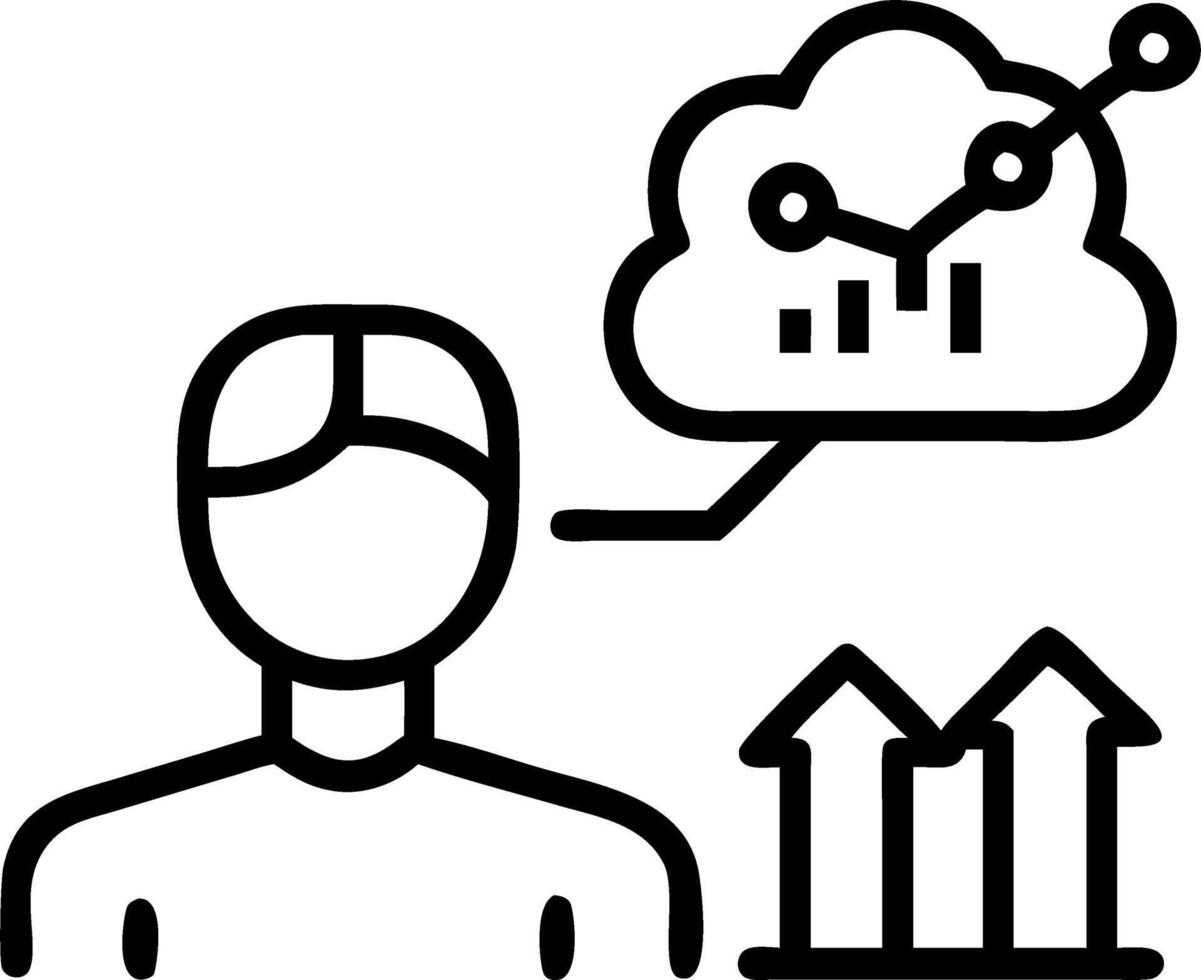 Business executive using AI powered sales analytics tools with soft abstract background copy space vector