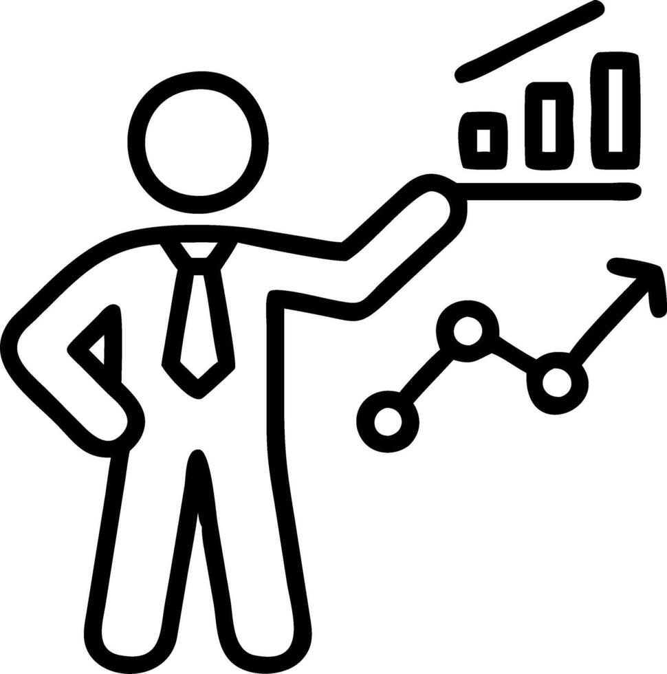Business executive utilizing AI powered sales tools in dynamic office copy space vector
