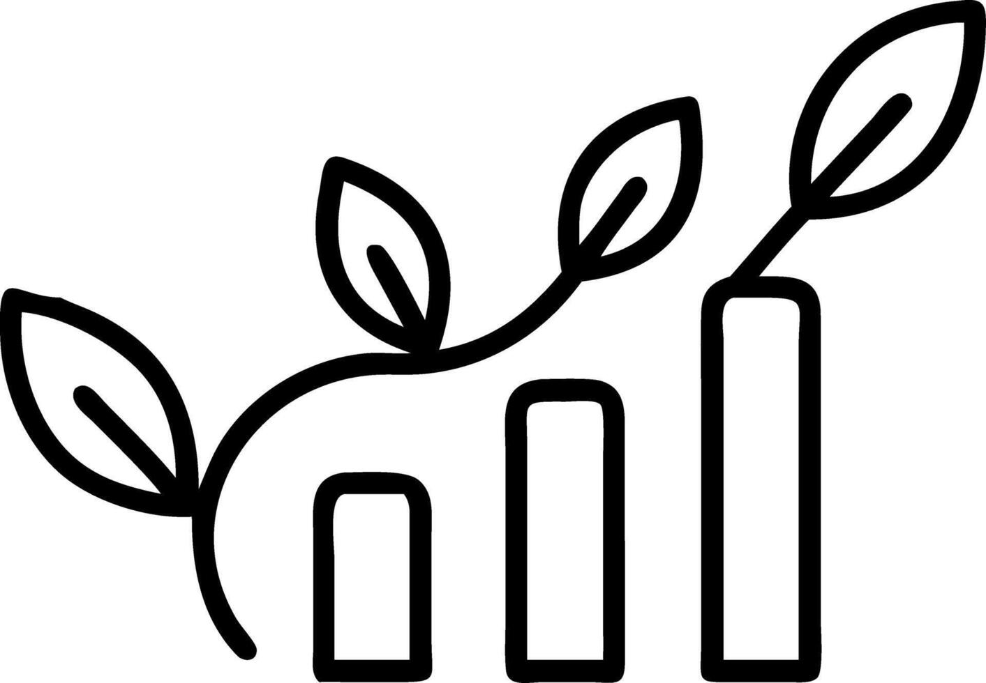 Business chart made of leaves with copy space vector