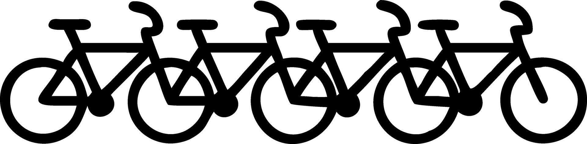 Bokeh digital art of bicycles lined up with soft background and copy space on the side. vector