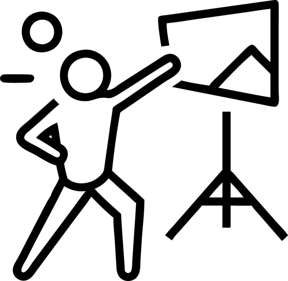 Artist performing with digital projections and copy space vector