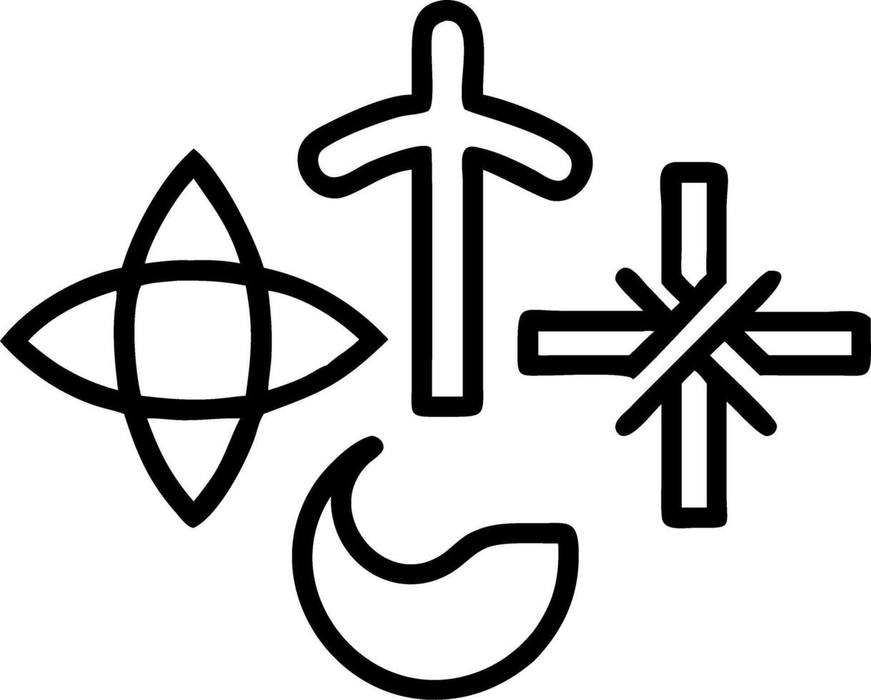 Abstract Religious Symbols Overlap vector