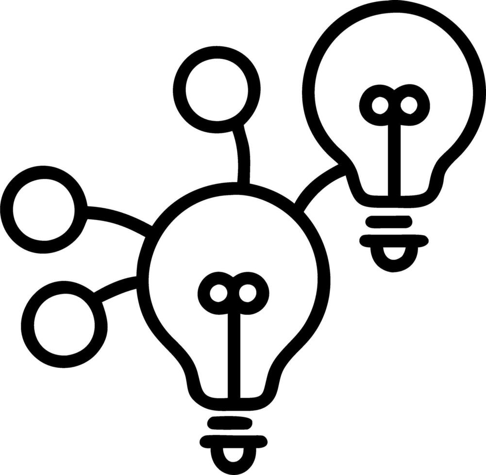Abstract light bulbs of different colors connected together with copy space vector