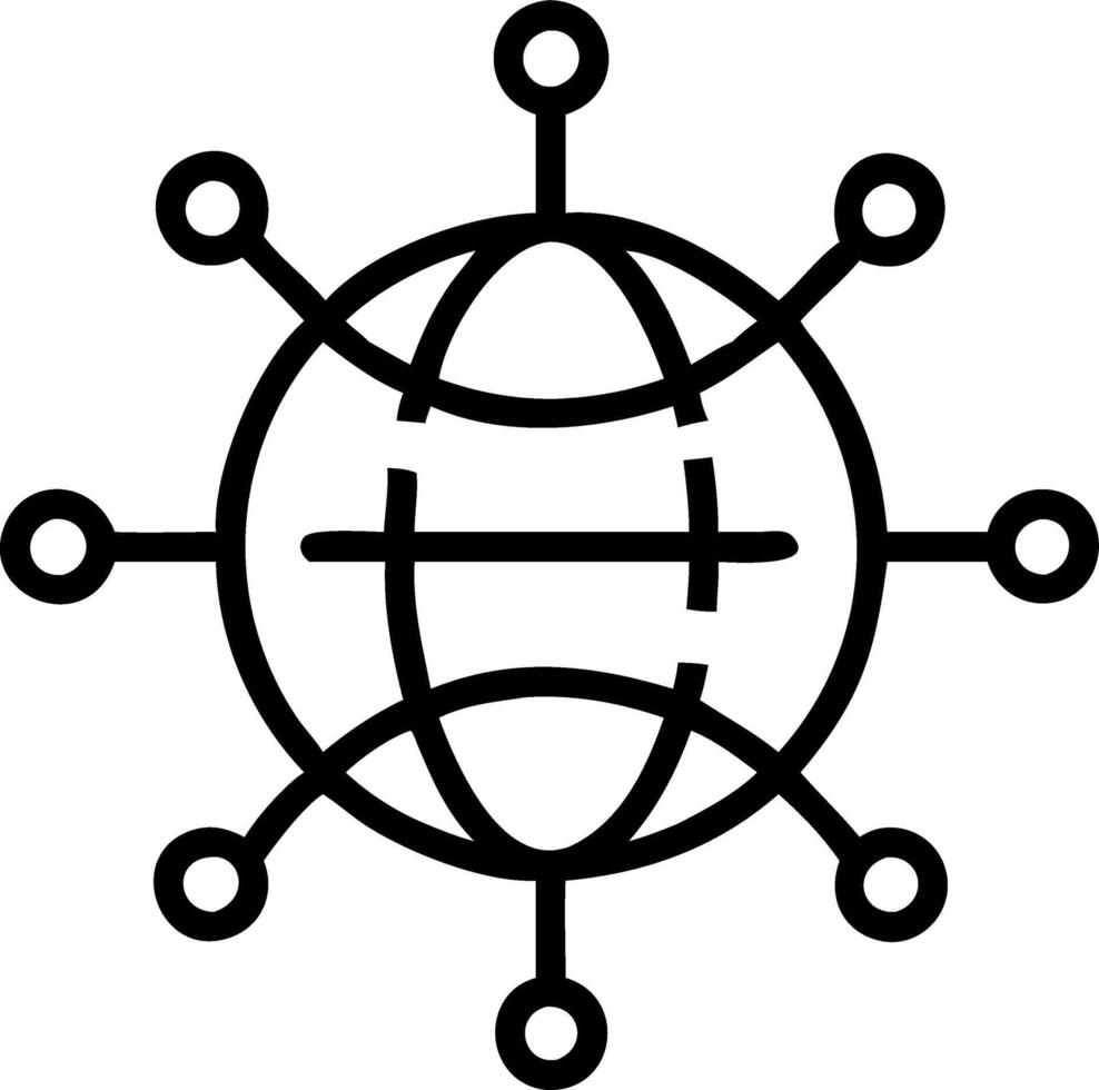 Abstract globe with network lines and bokeh symbolizing global digital marketing with copy space. vector