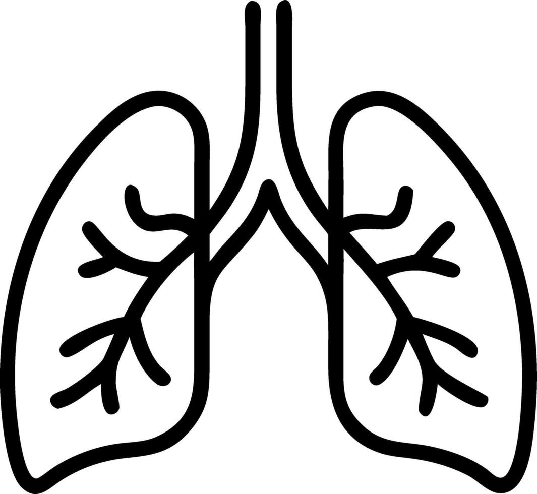 Abstract depiction of tree branches forming human lungs vector
