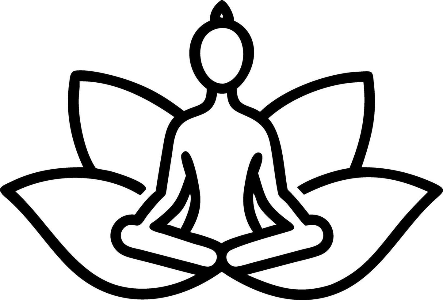 Abstract depiction of person inside a leaf outline vector