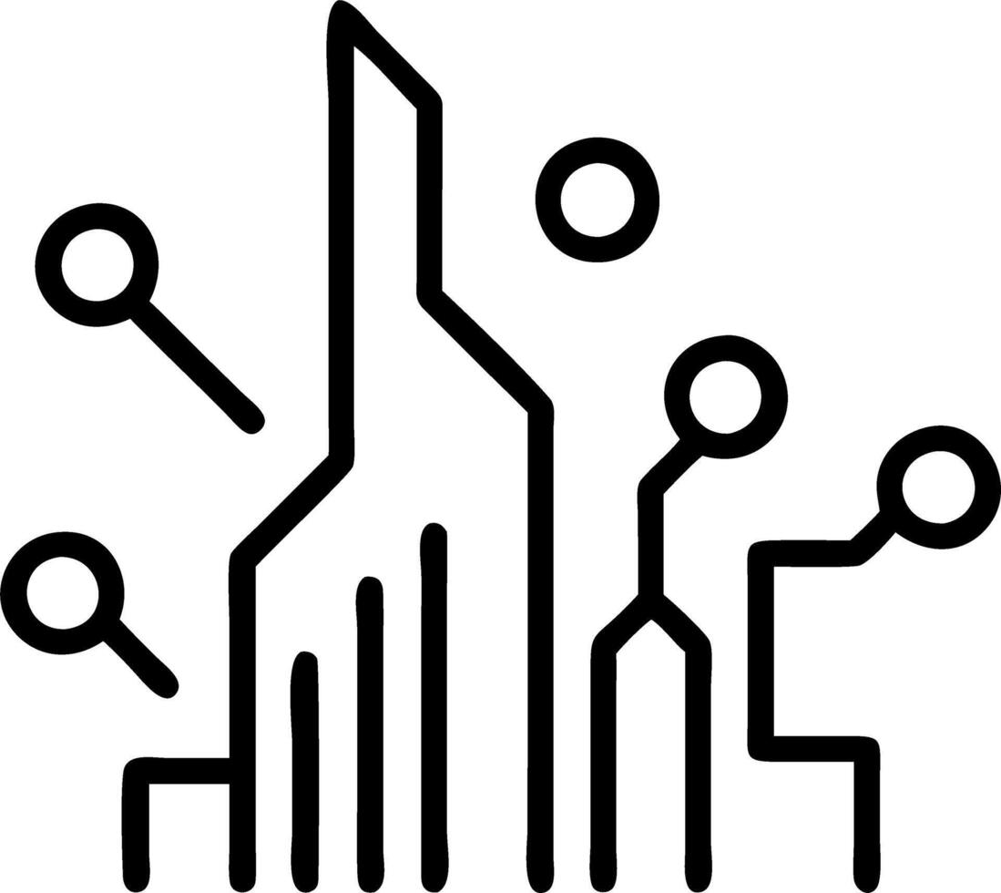 Abstract cityscape with digital data streams and bokeh effect space for copy on the side. vector