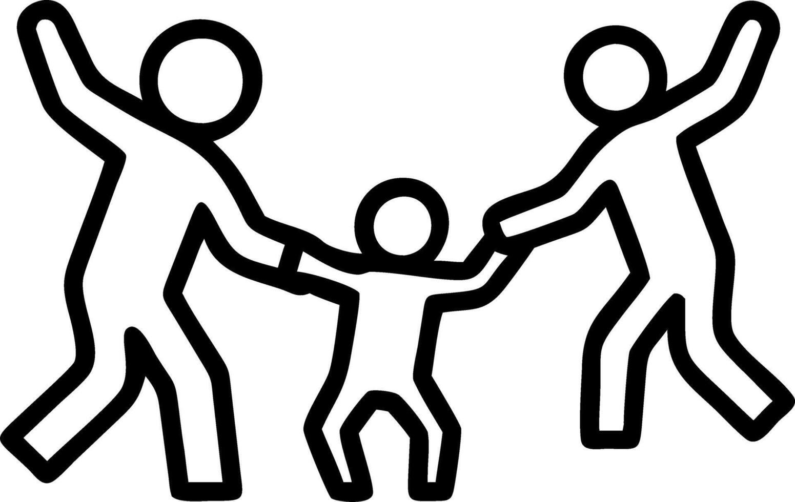 Candid Shot of Family Dancing Together on the Beach vector