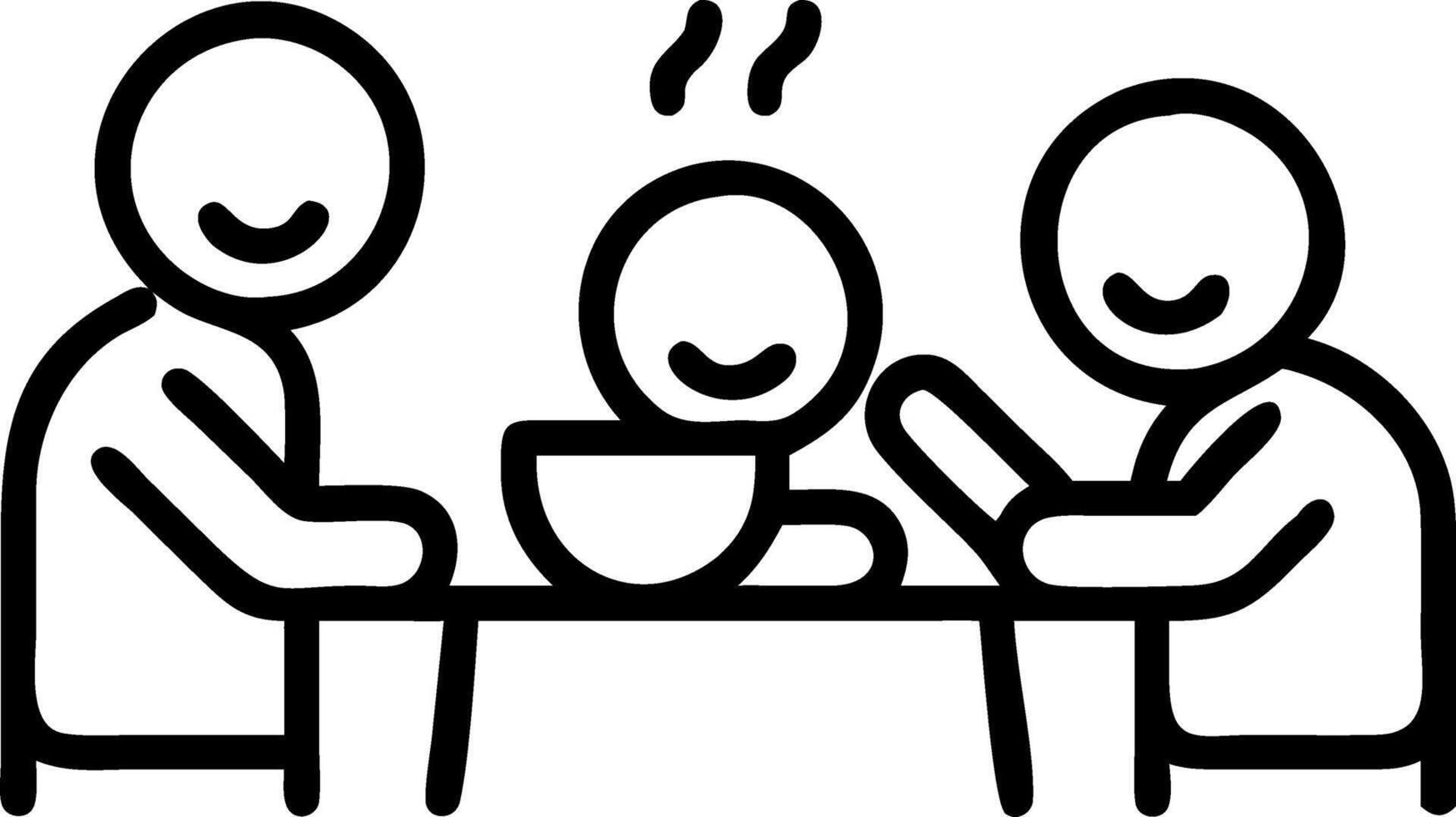Candid Shot of a Family Having Fun at Breakfast vector