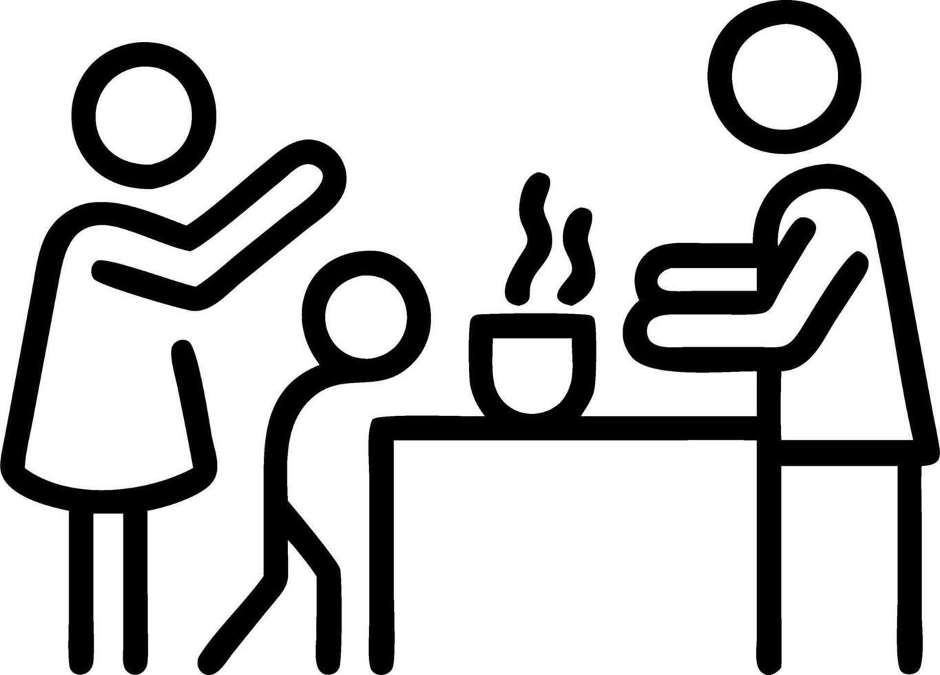 Candid Shot of a Busy Morning in the Kitchen vector