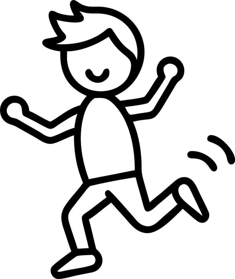 Candid Shot of a Child Running Around Before School vector