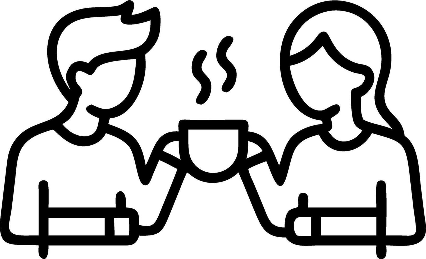Candid Shot of a Couple Having Coffee Together vector