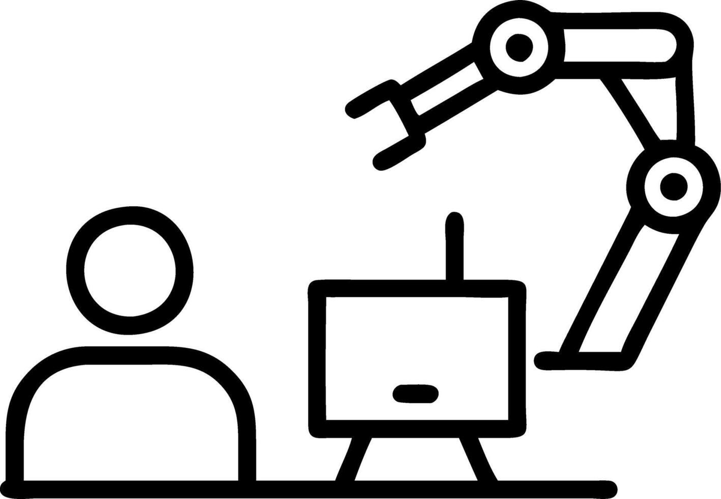 Candid photo of technician monitoring AI driven assembly line with copy space vector
