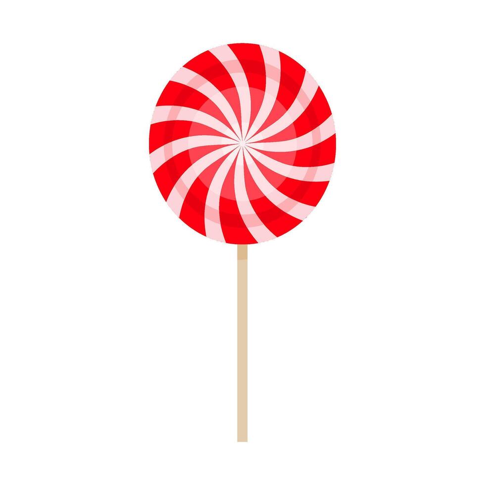 red swirl lollipop vector