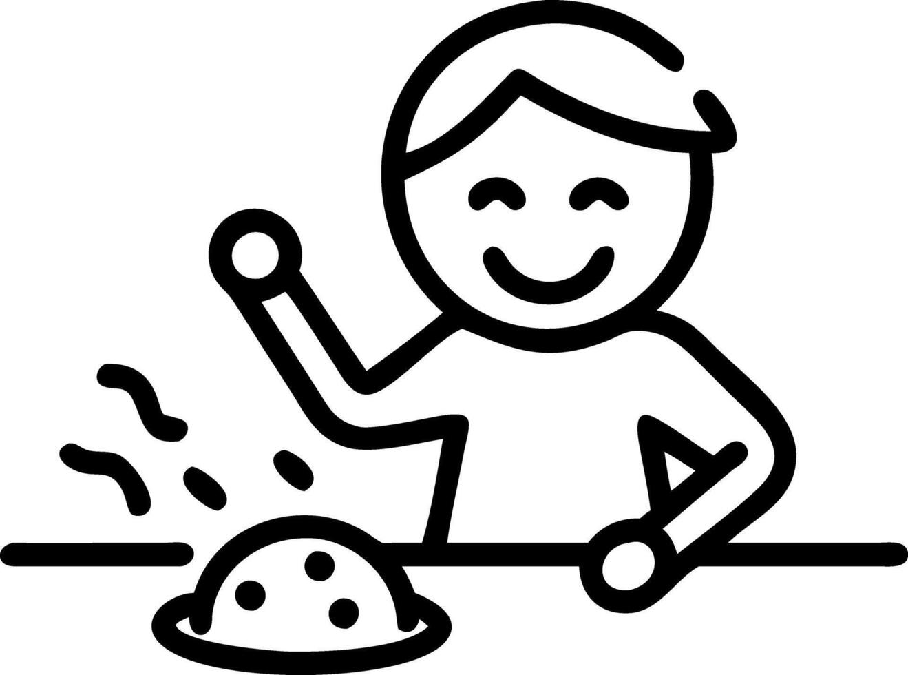 Candid Family Pizza Night with Flour Mess vector