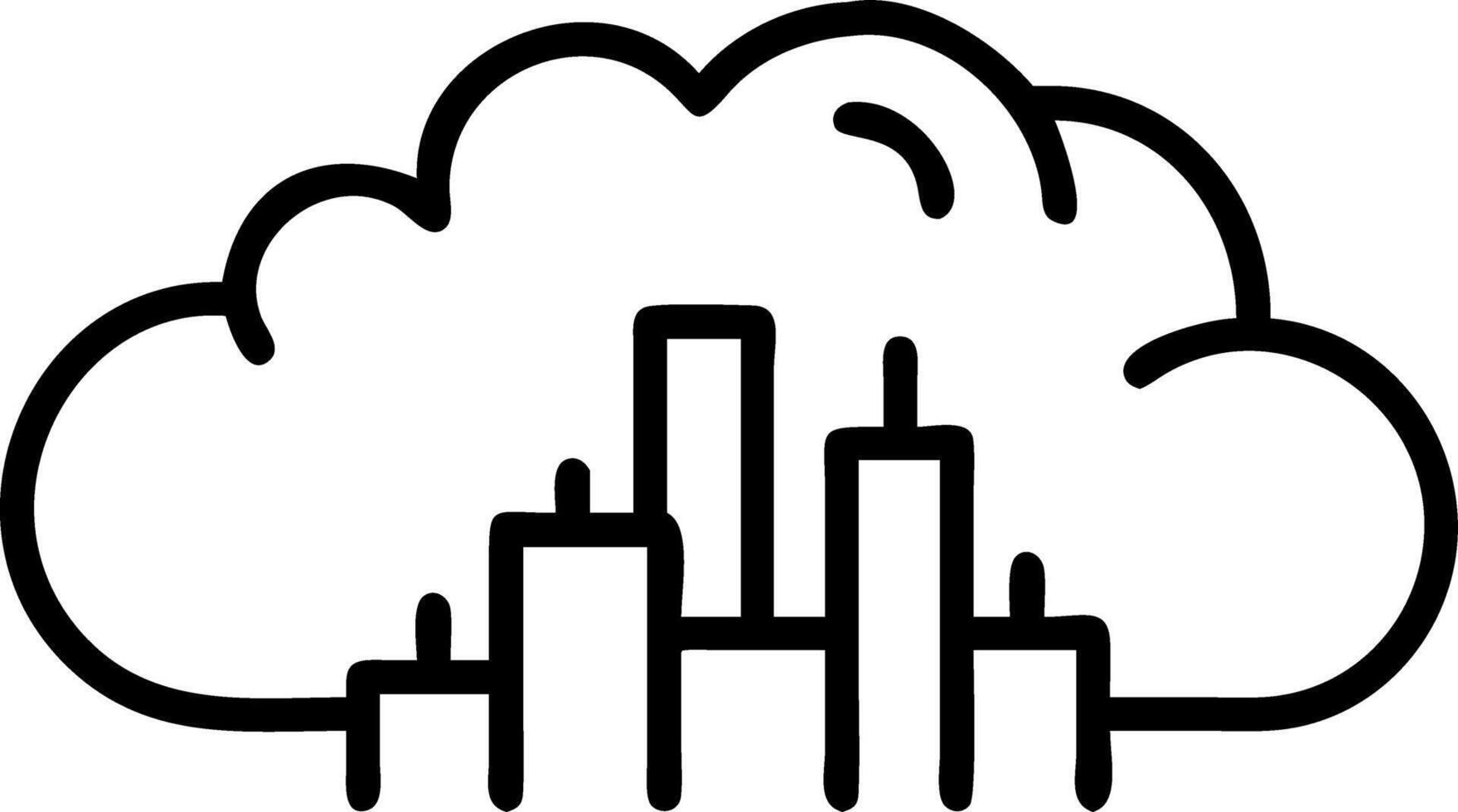 Bokeh digital art of cloud network forming over city skyline and copy space vector