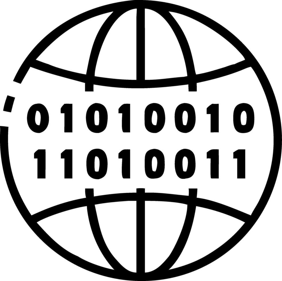 Abstract globe with binary code over city background vector