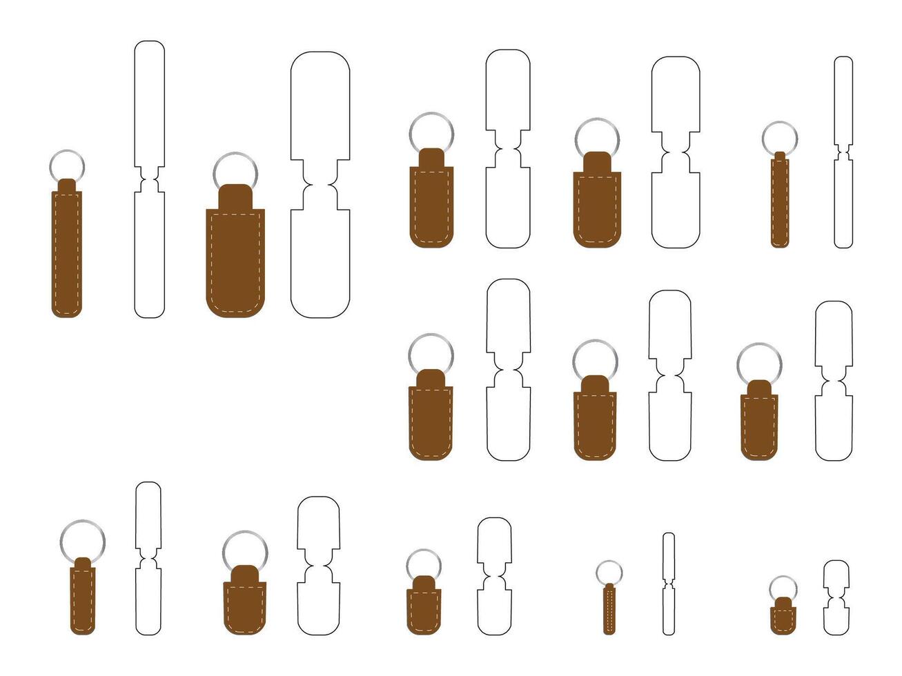 Badge shape Keychain Key FOB Template vector
