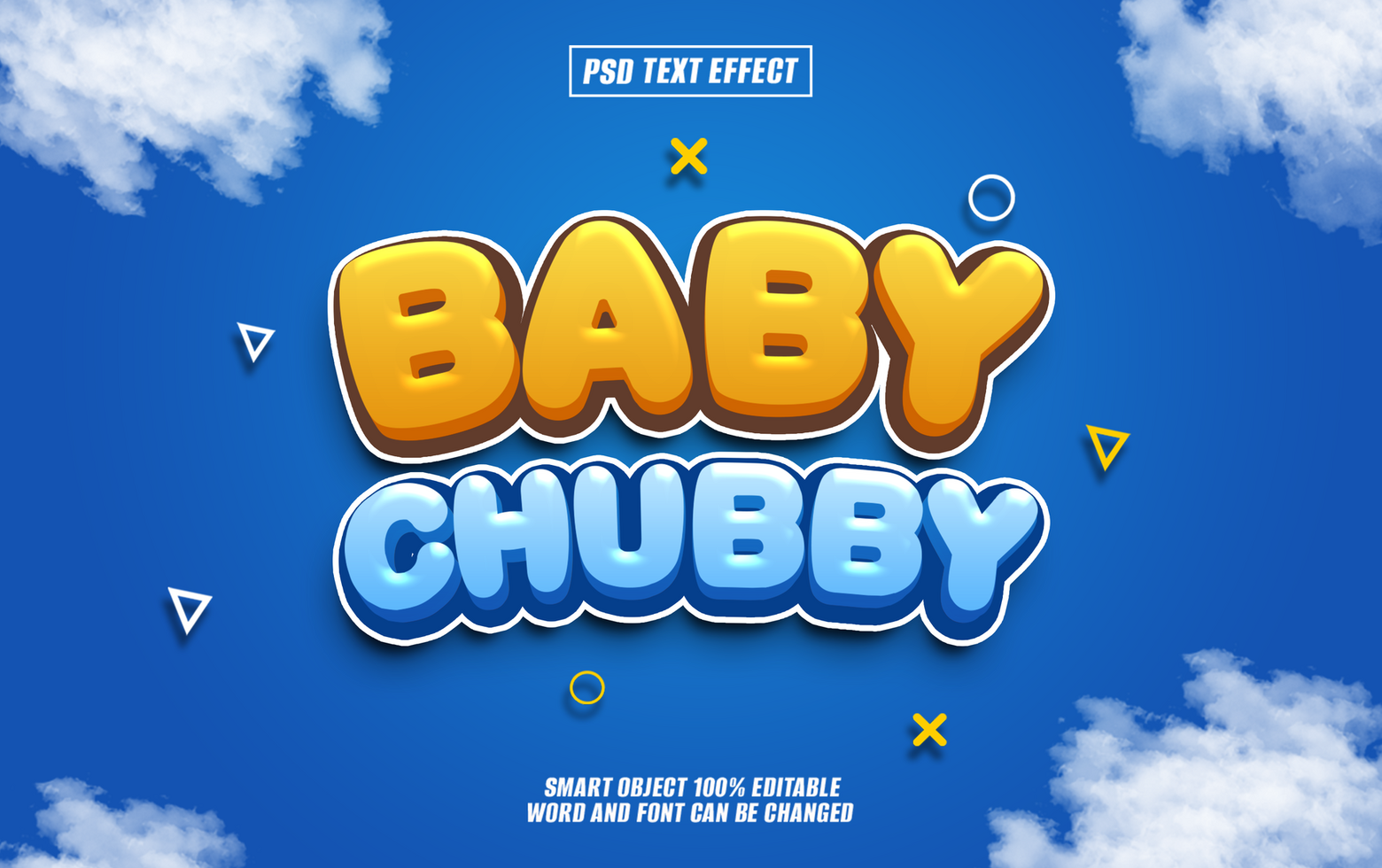 3D cartoon text effect Baby Chubby psd
