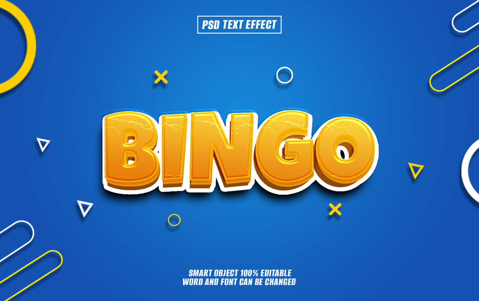 3D cartoon style Bingo text effect psd