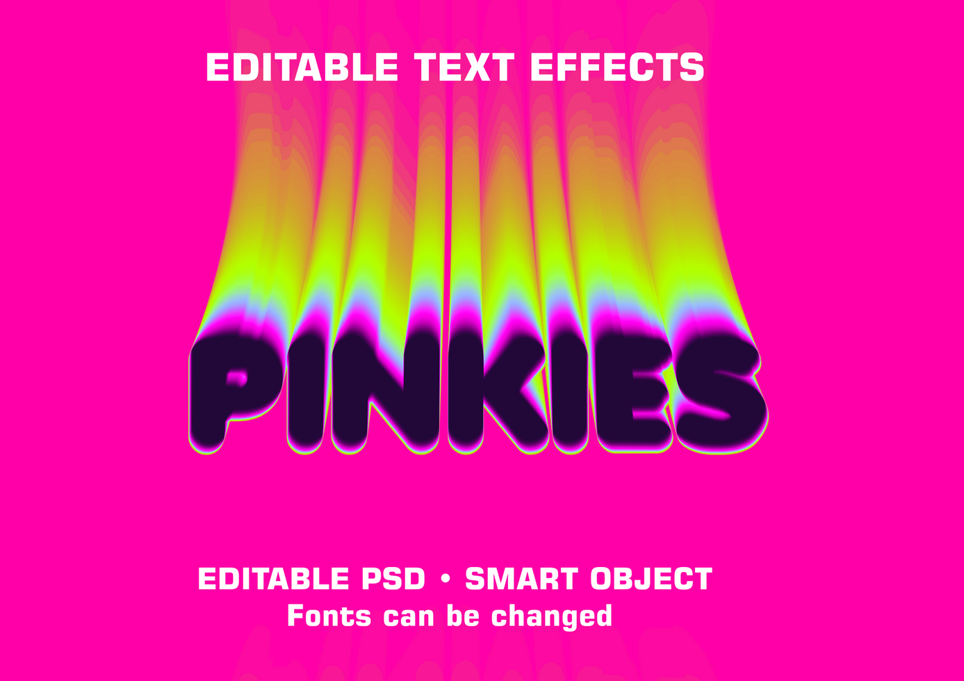 editable text effects with pink backgrounds psd