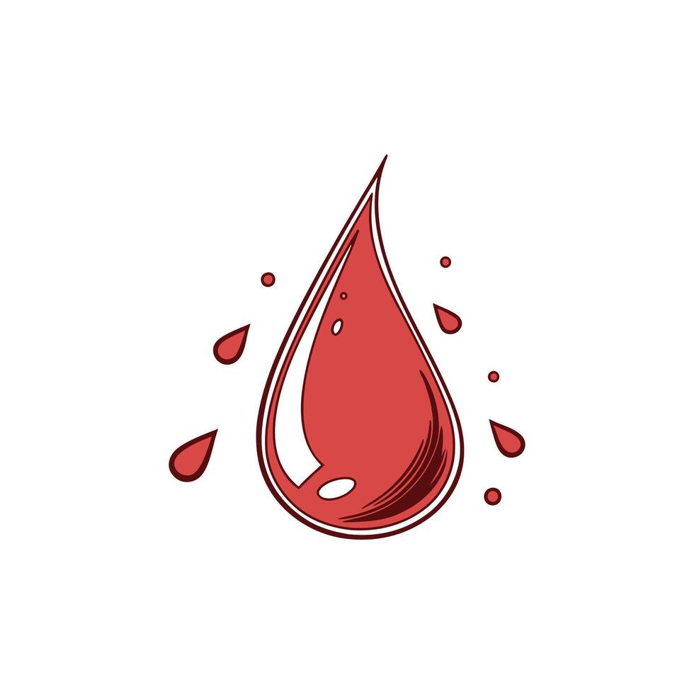 Realistic Red Blood Drop vector