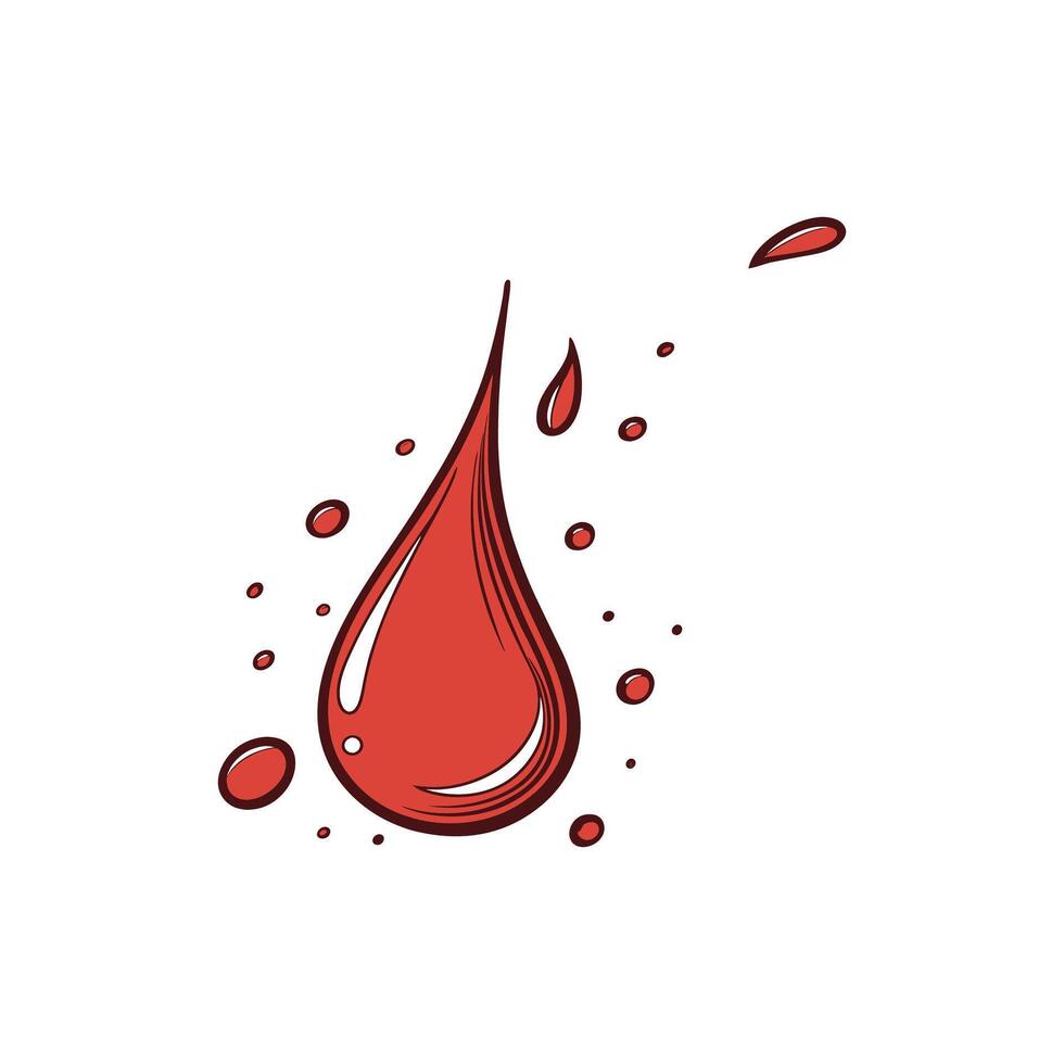 Realistic Red Droplet of Blood vector