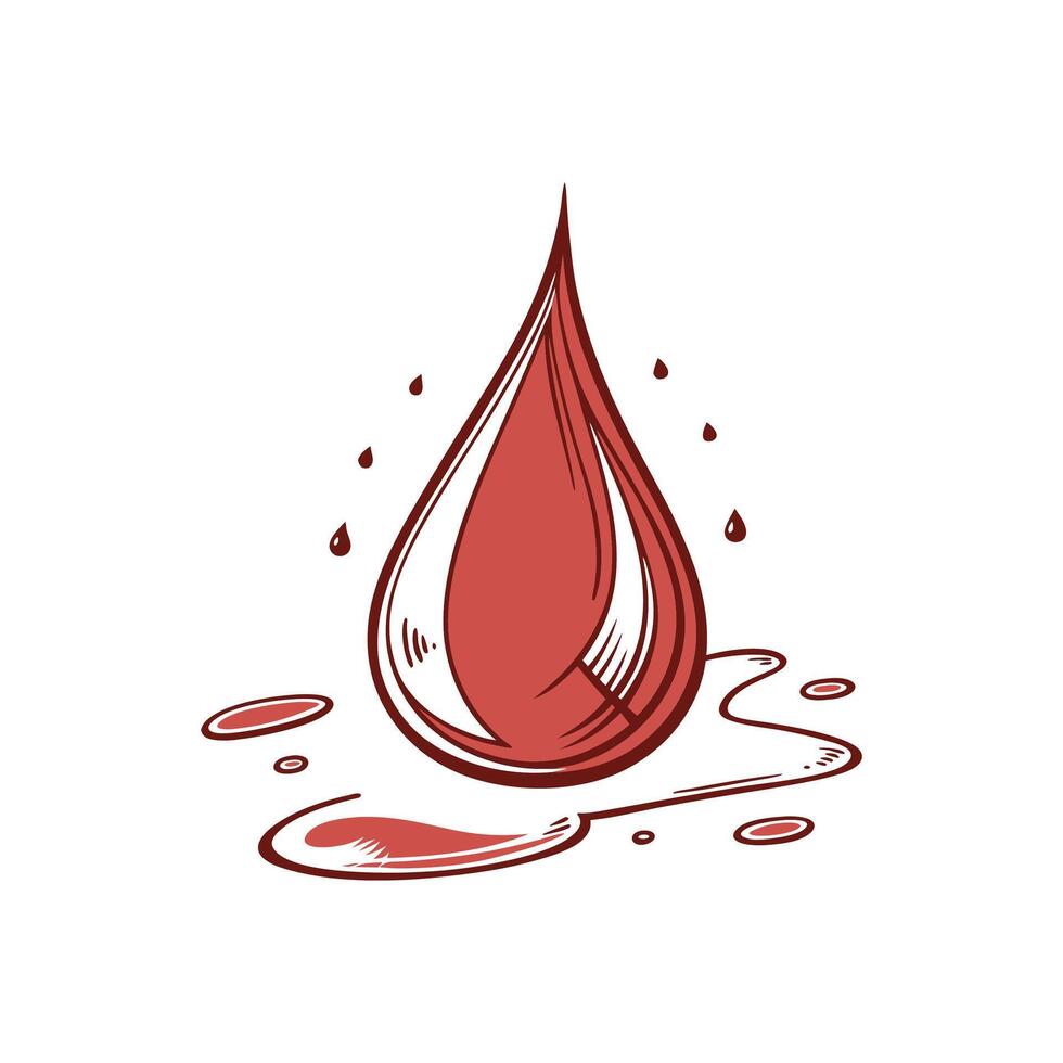 Red Blood Drop Isolated on White vector