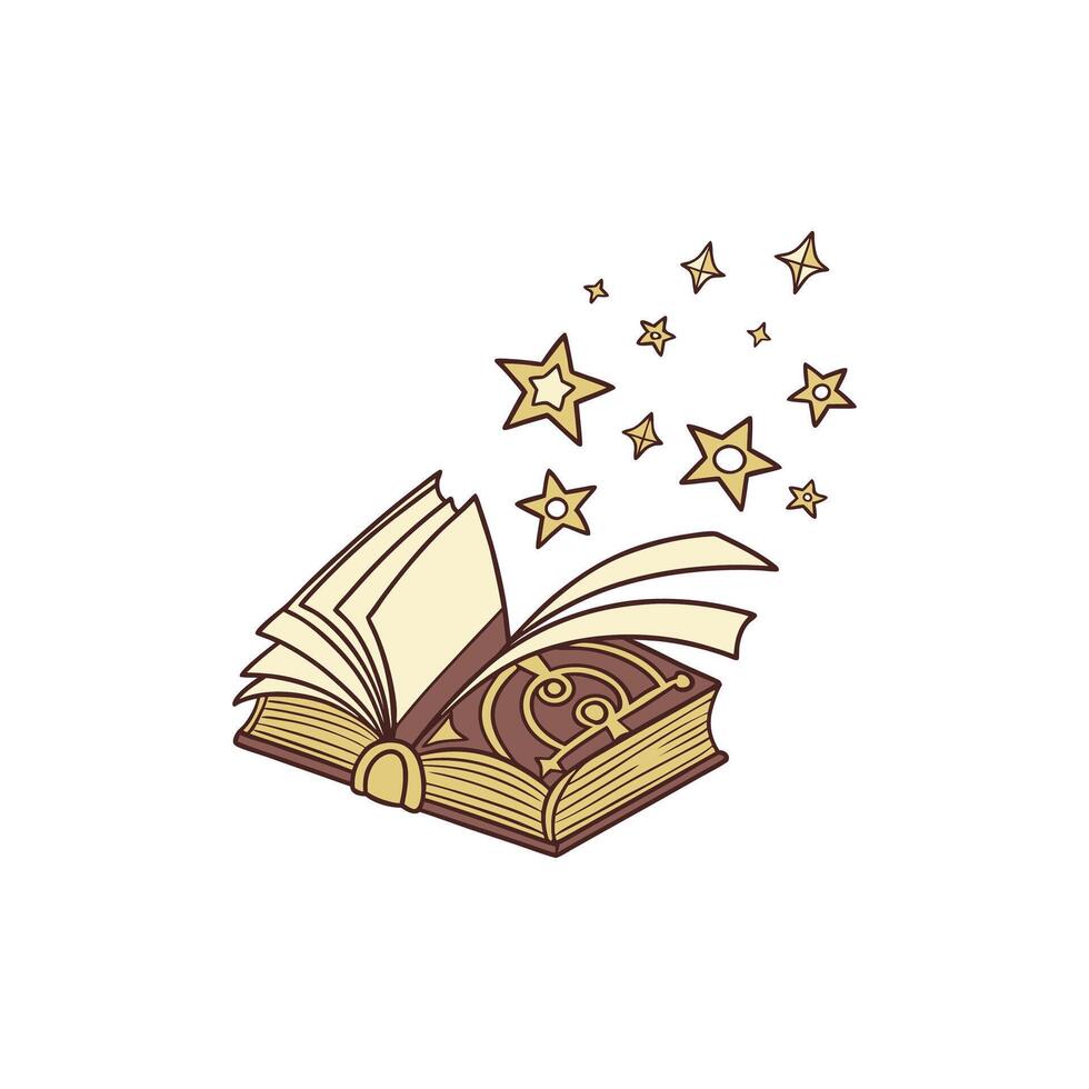 Whimsical Open Book Illustration vector