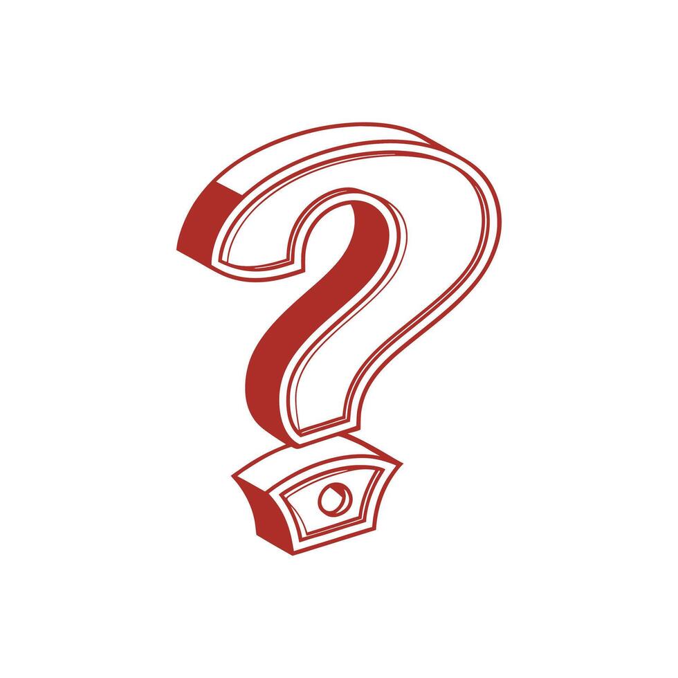 Realistic 3D Question Mark , Art and illustration vector
