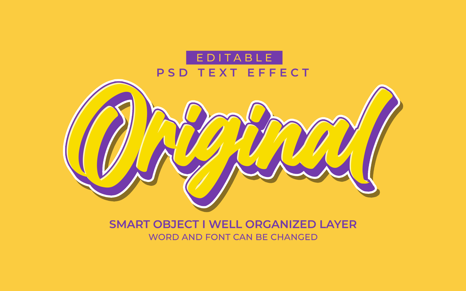 3d editable original text effect typography style template psd