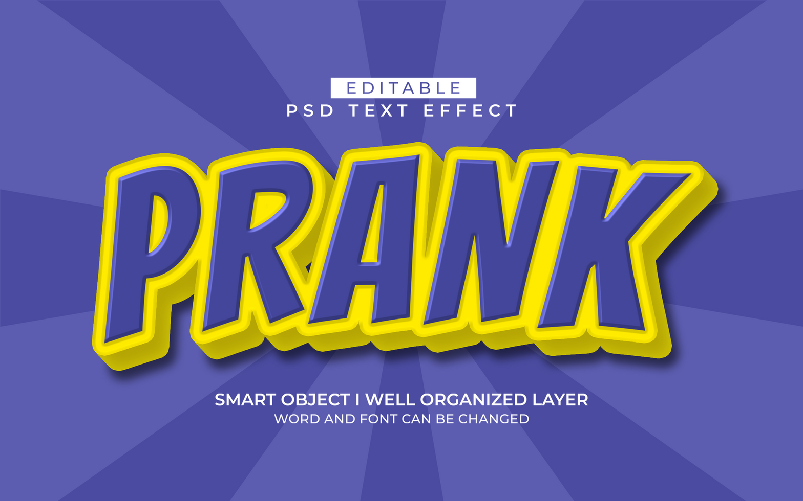 3d editable prank text effect typography style template psd