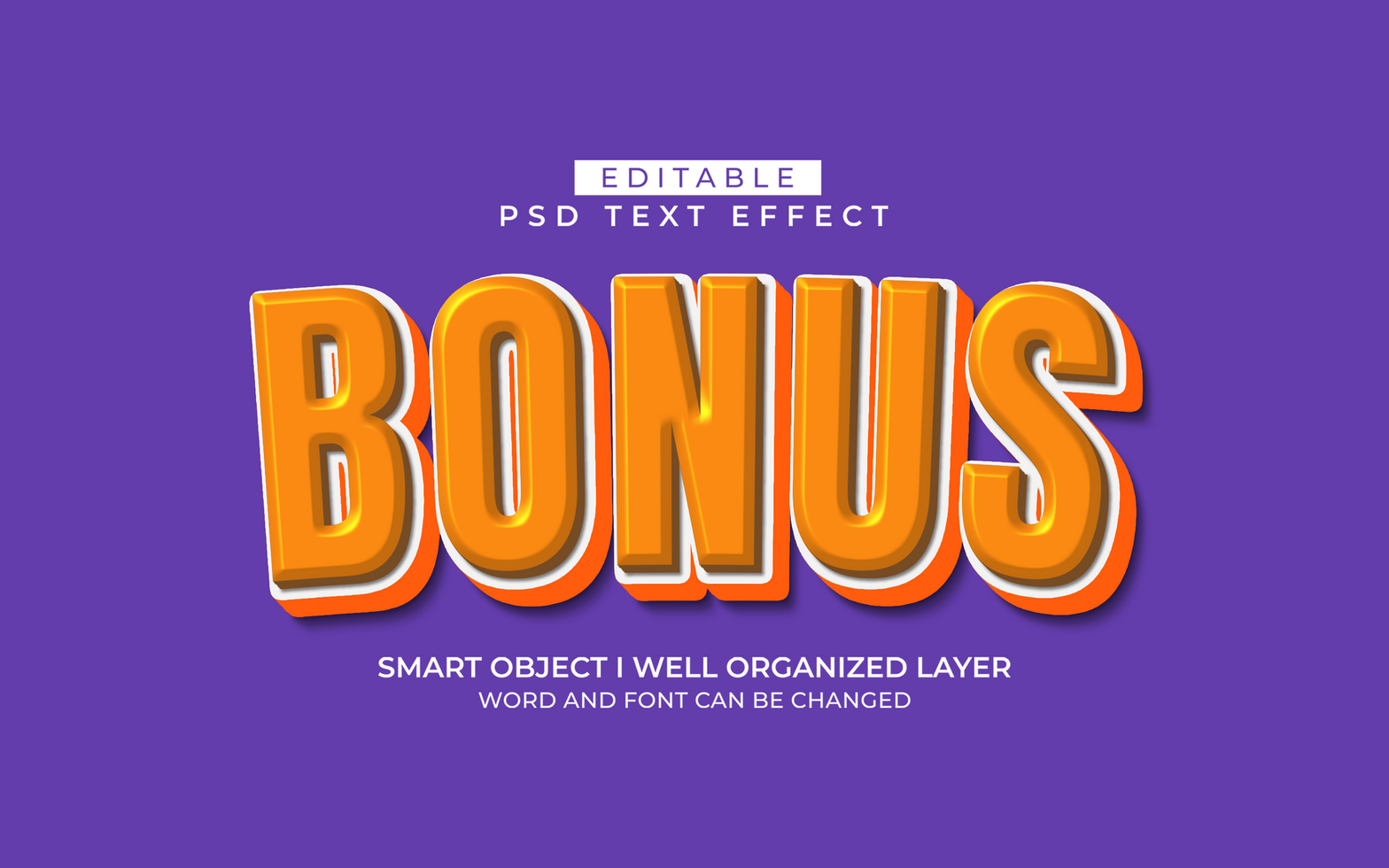 3d editable bonus text effect typography style template psd