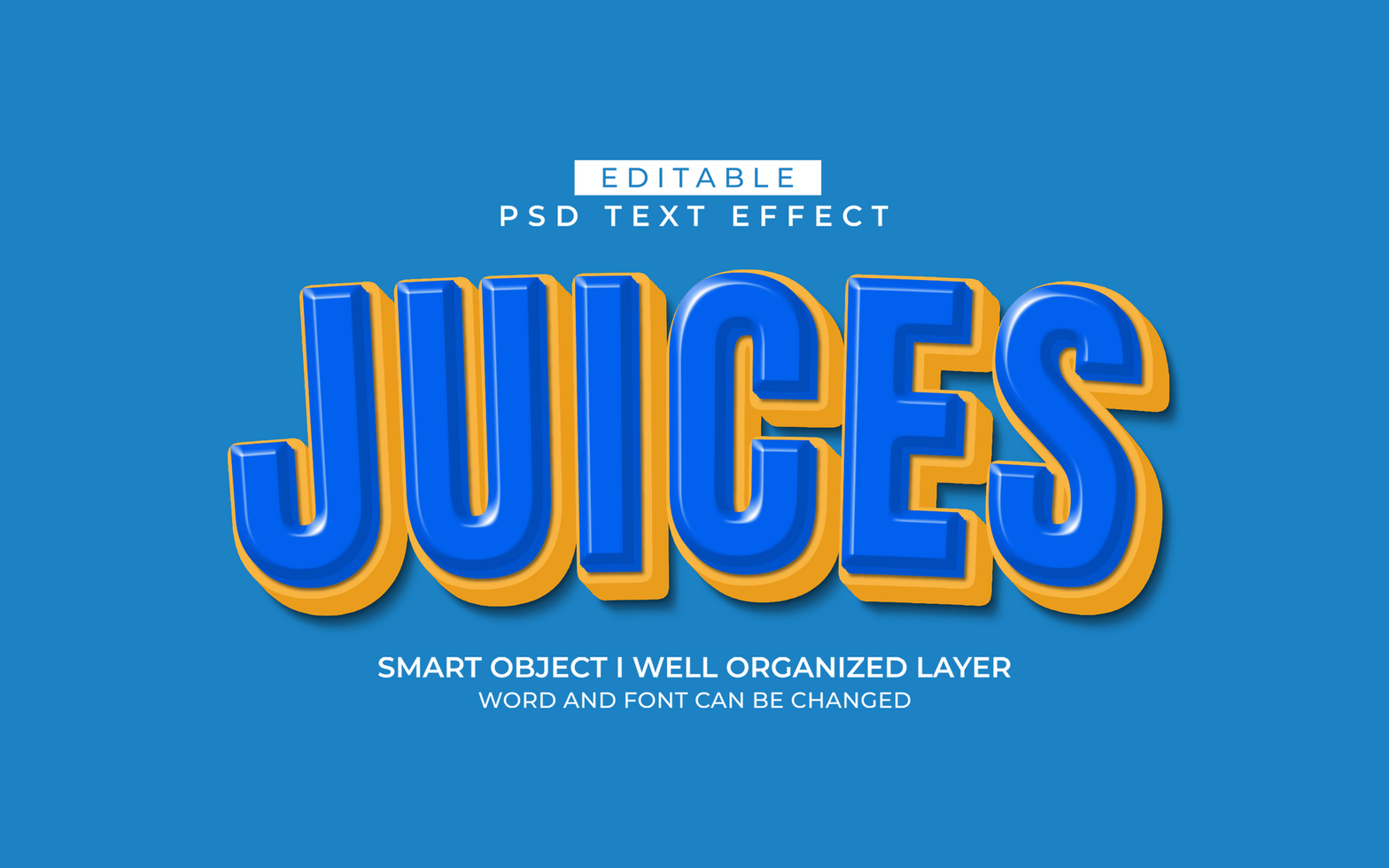 3d editable juices text effect typography style template psd