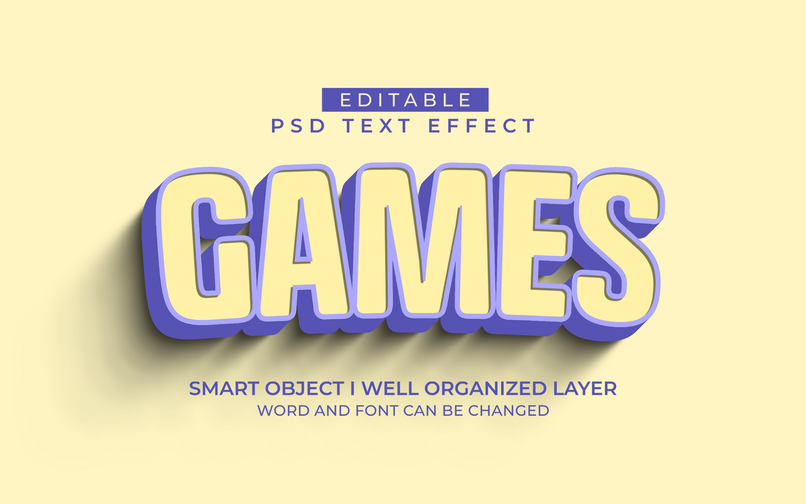 3d editable games text effect template psd