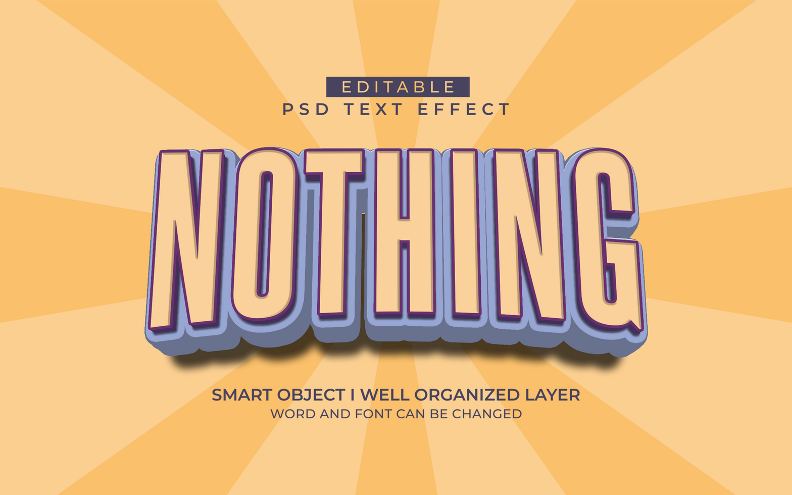 3d editable nothing text effect typography style template psd