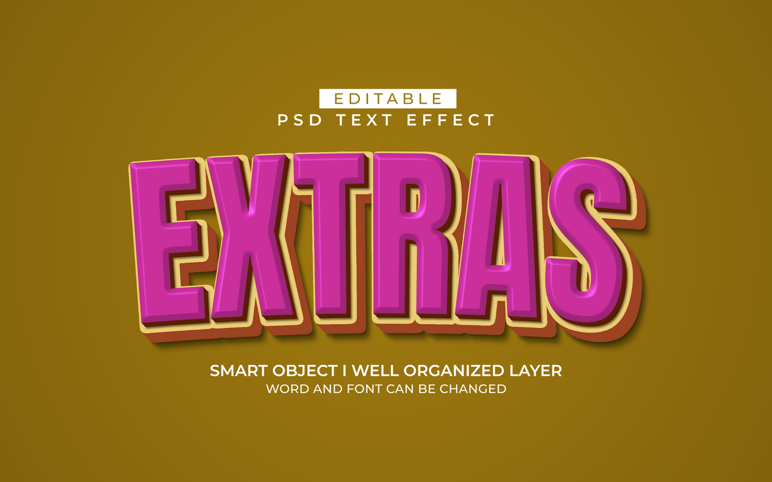 3d editable extra text effect typography style template psd