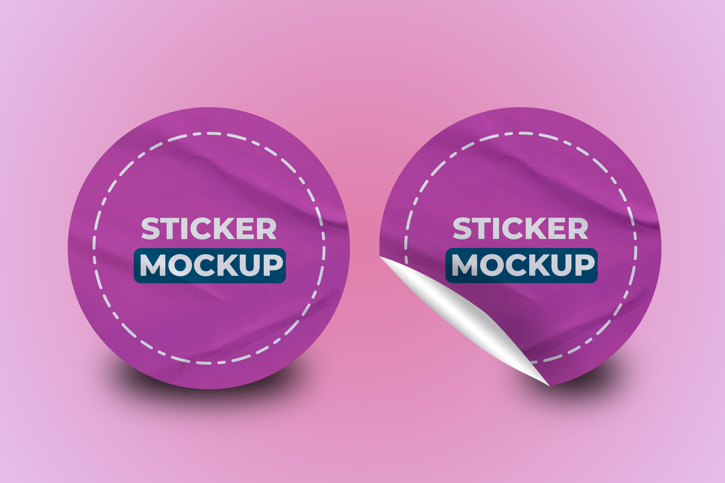 Tactile Glued Paper Texture for Sticker Branding psd