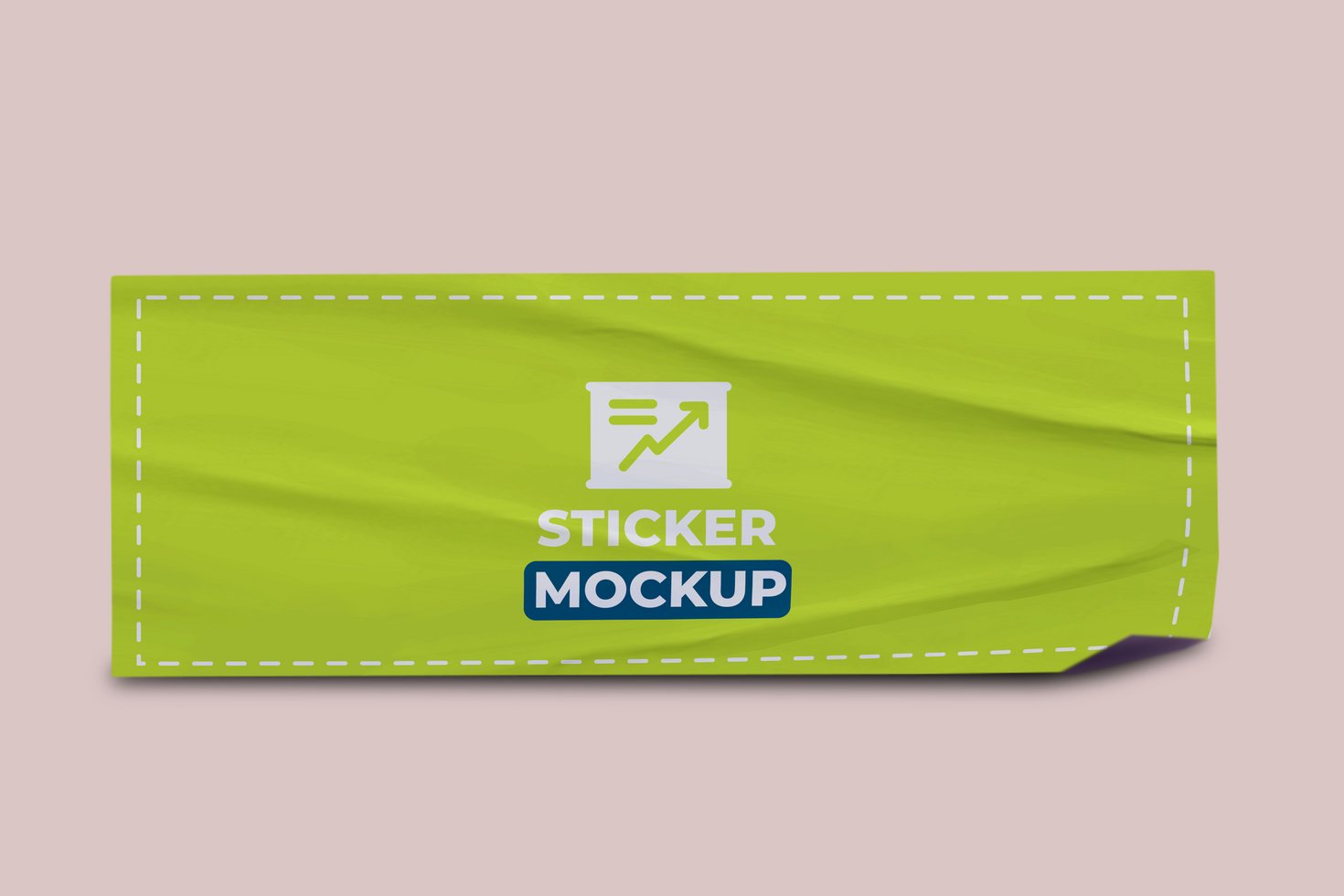 Glued Wrinkled Paper Texture for Unique Sticker Mockups psd