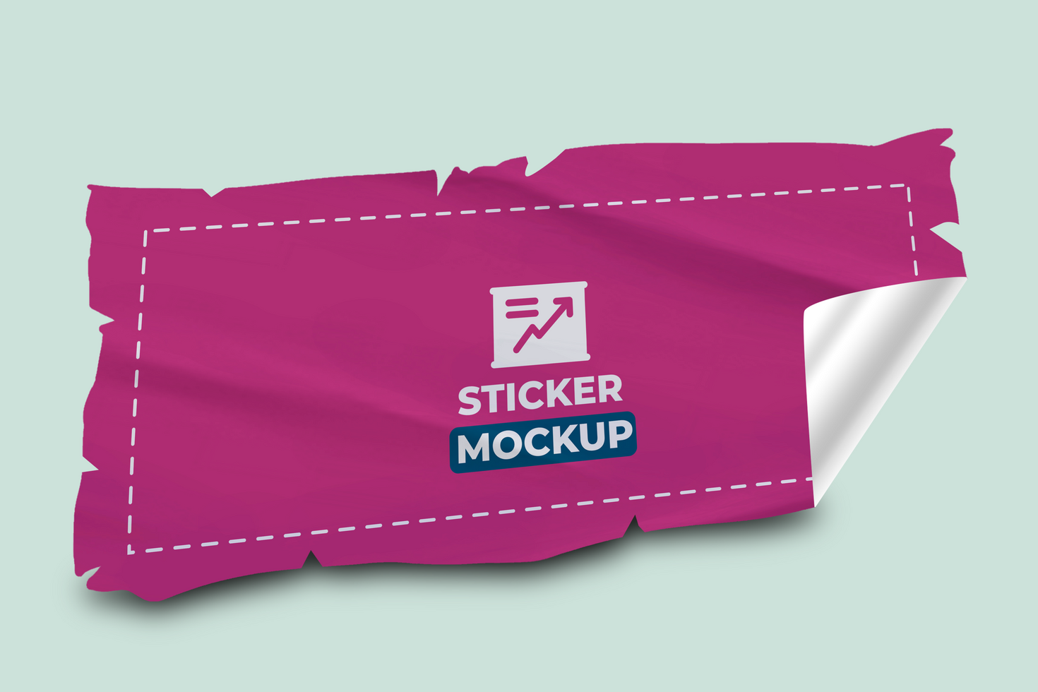 Glued Torn Paper with Realistic Textured Template for Mockups psd