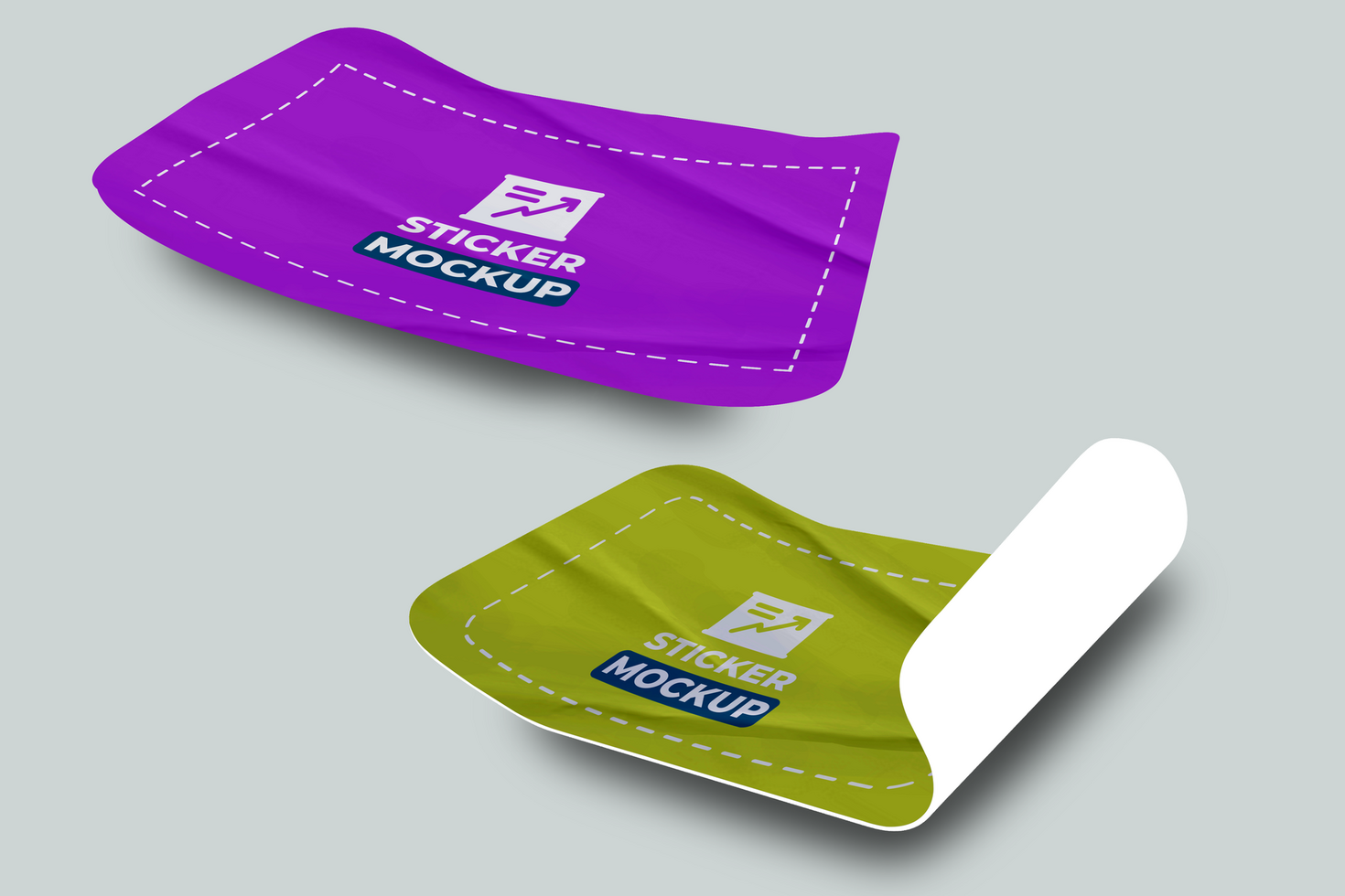 Creative Rectangle Set Sticker Mockup Design Template Promotional Label psd
