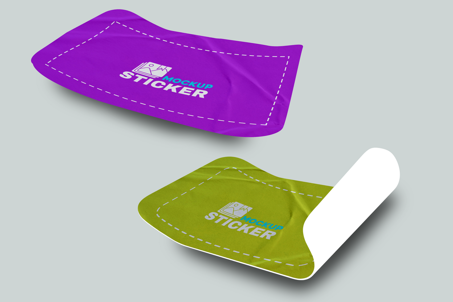 Funky Sticker Mockup Templates for Creative Agencies psd