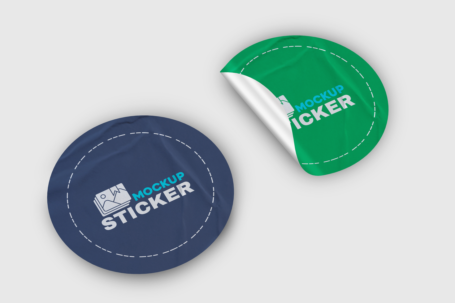 Layered Sticker Mockup Templates for Customizable Designs psd