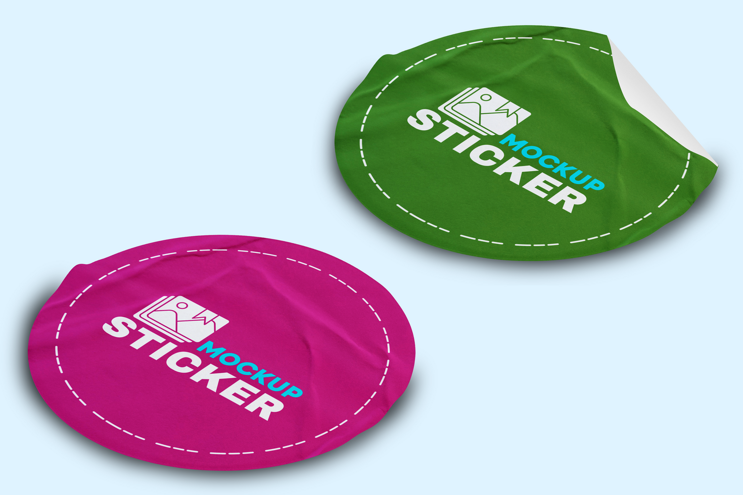 Glossy Sticker Mockup Designs for Polished Branding psd