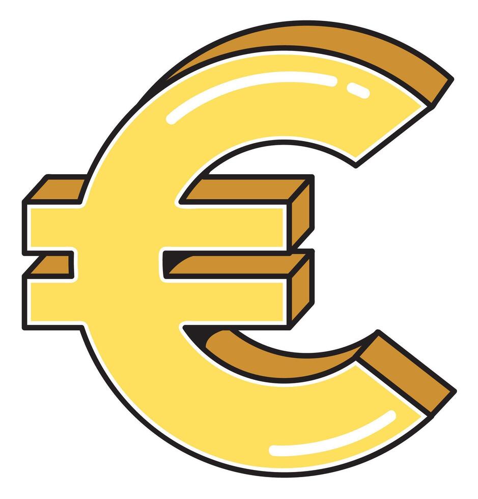 Stylized Euro Currency Symbol Illustration vector