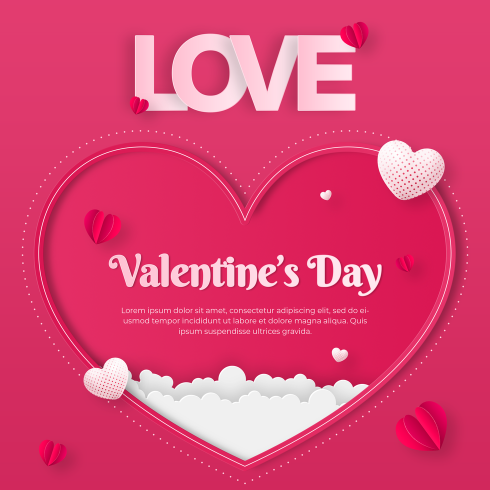 Gradient valentines day banners for social media post template psd