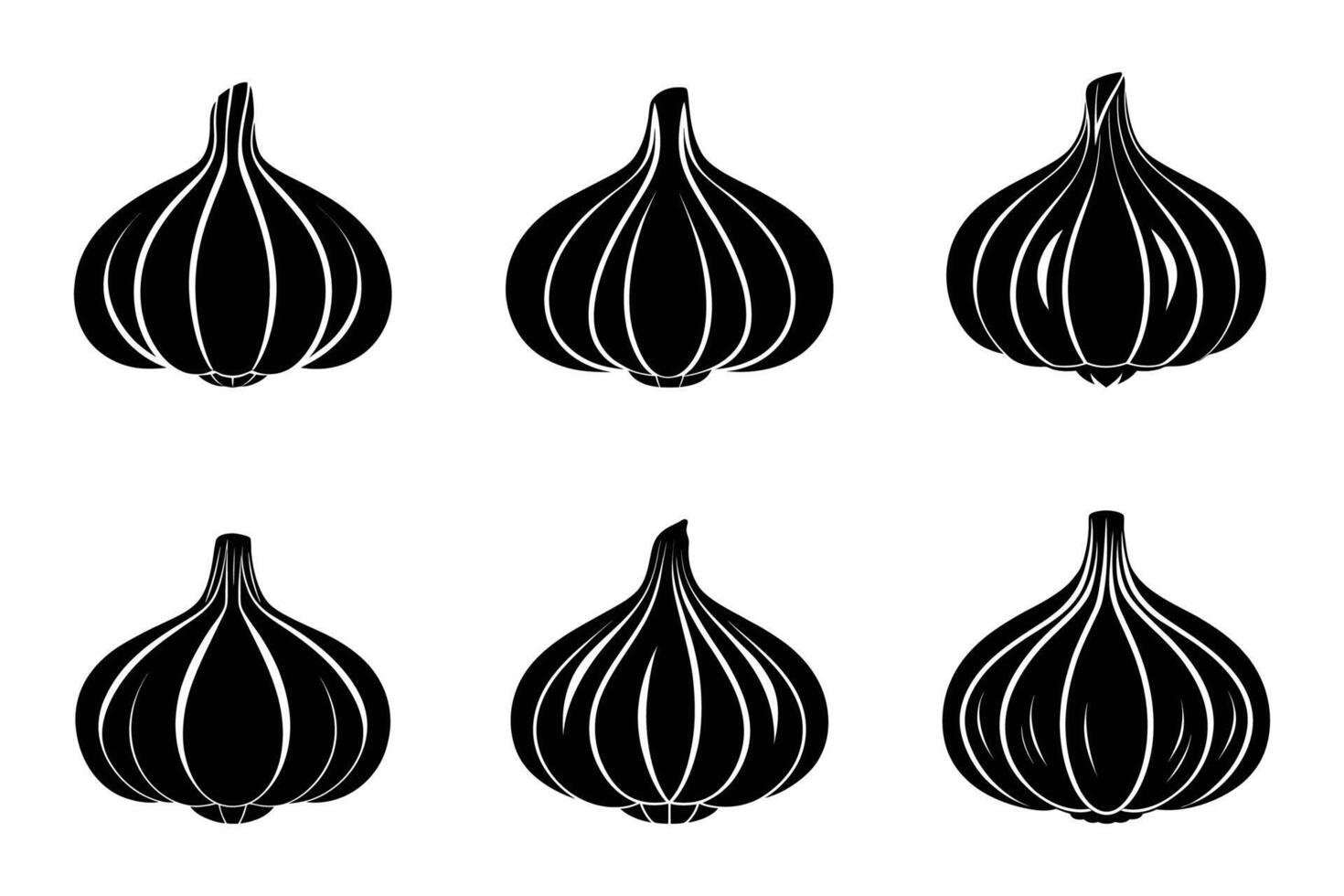 Black garlic icon set on white background vector