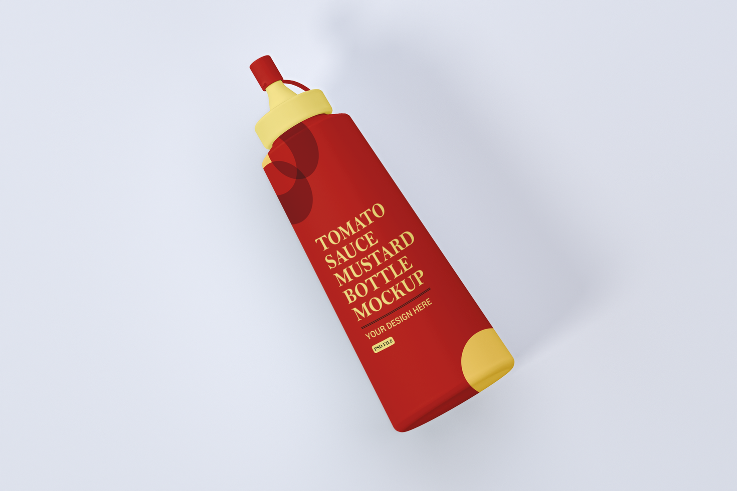 Tomato sauce plastic bottle mockup design template psd