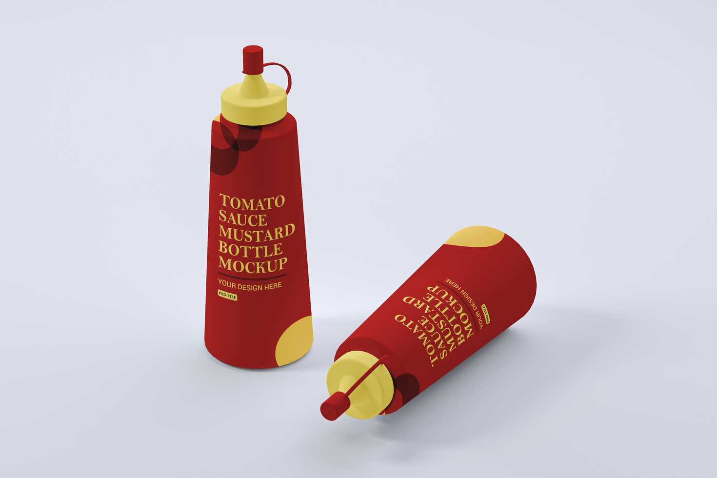 Tomato sauce bottle branding mockup psd