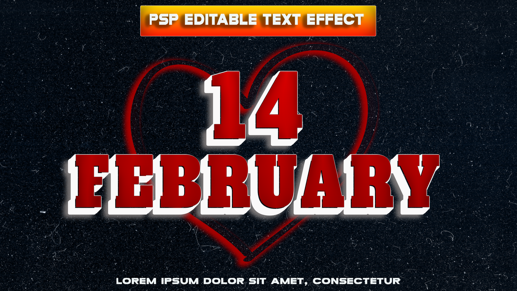 letters for February 14 in red psd